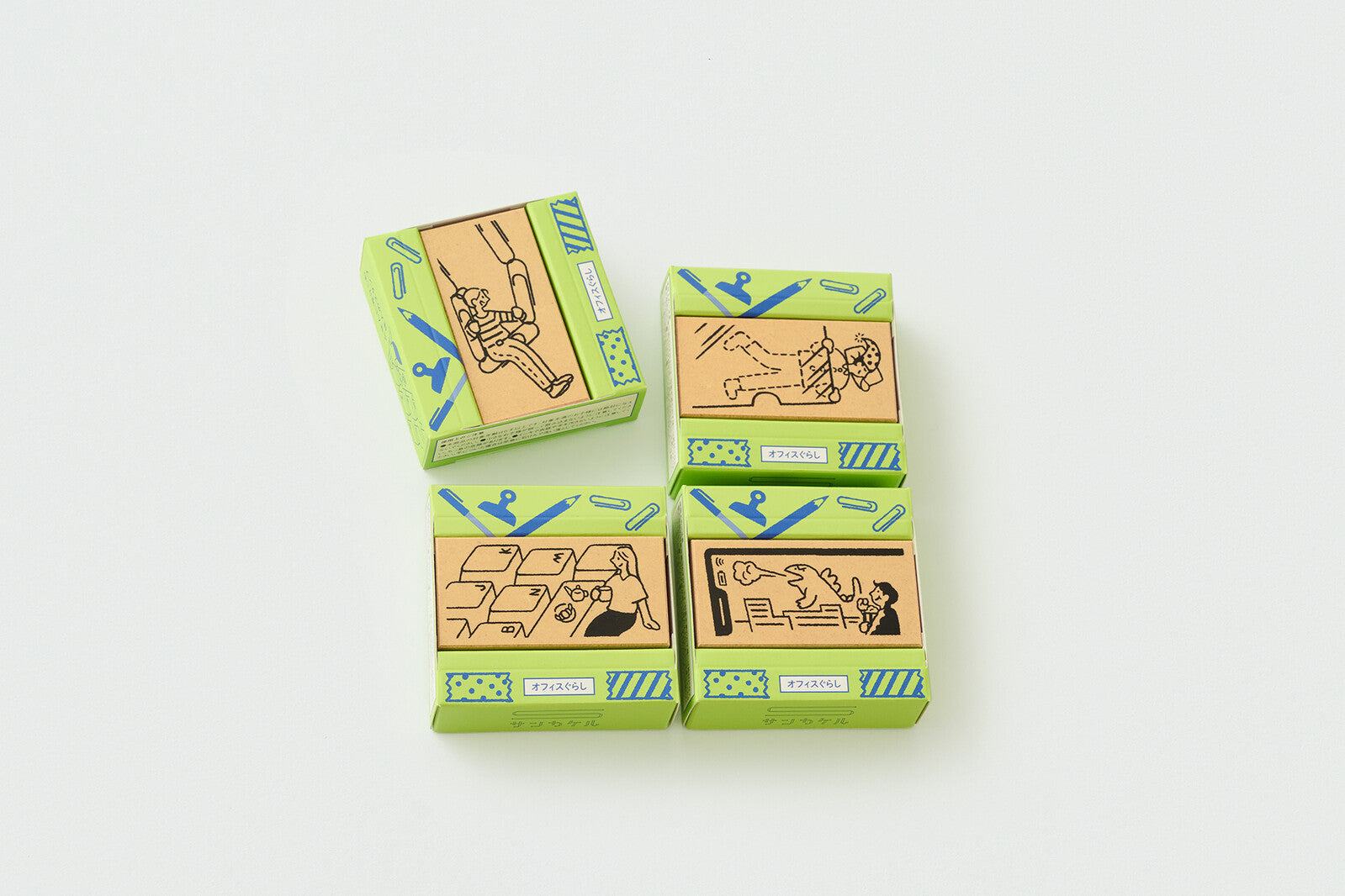 Sankakeru Office Life Rubber Stamp - Clip - Techo Treats