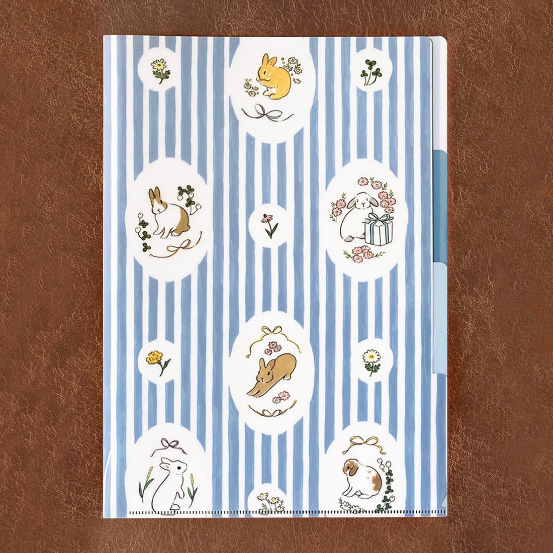 Schinako Moriyama A4 3-Pocket Clear Folder - Ribbon and Rabbit - Papier Platz - Default Title by Techo Treats Stationery