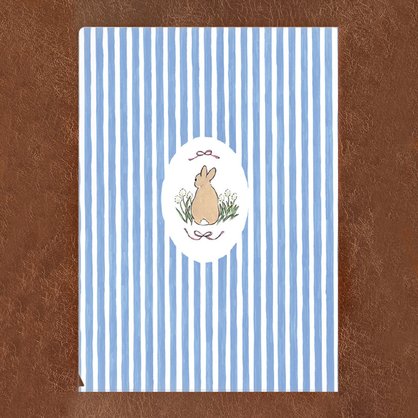 Schinako Moriyama A4 3-Pocket Clear Folder - Ribbon and Rabbit - Papier Platz - Default Title by Techo Treats Stationery