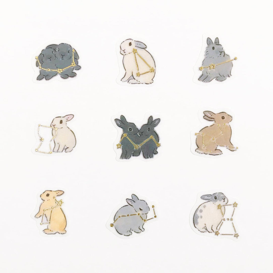 Schinako Moriyama Flake Seal - Constellation and Rabbit - Papier Platz - Default Title by Techo Treats Stationery