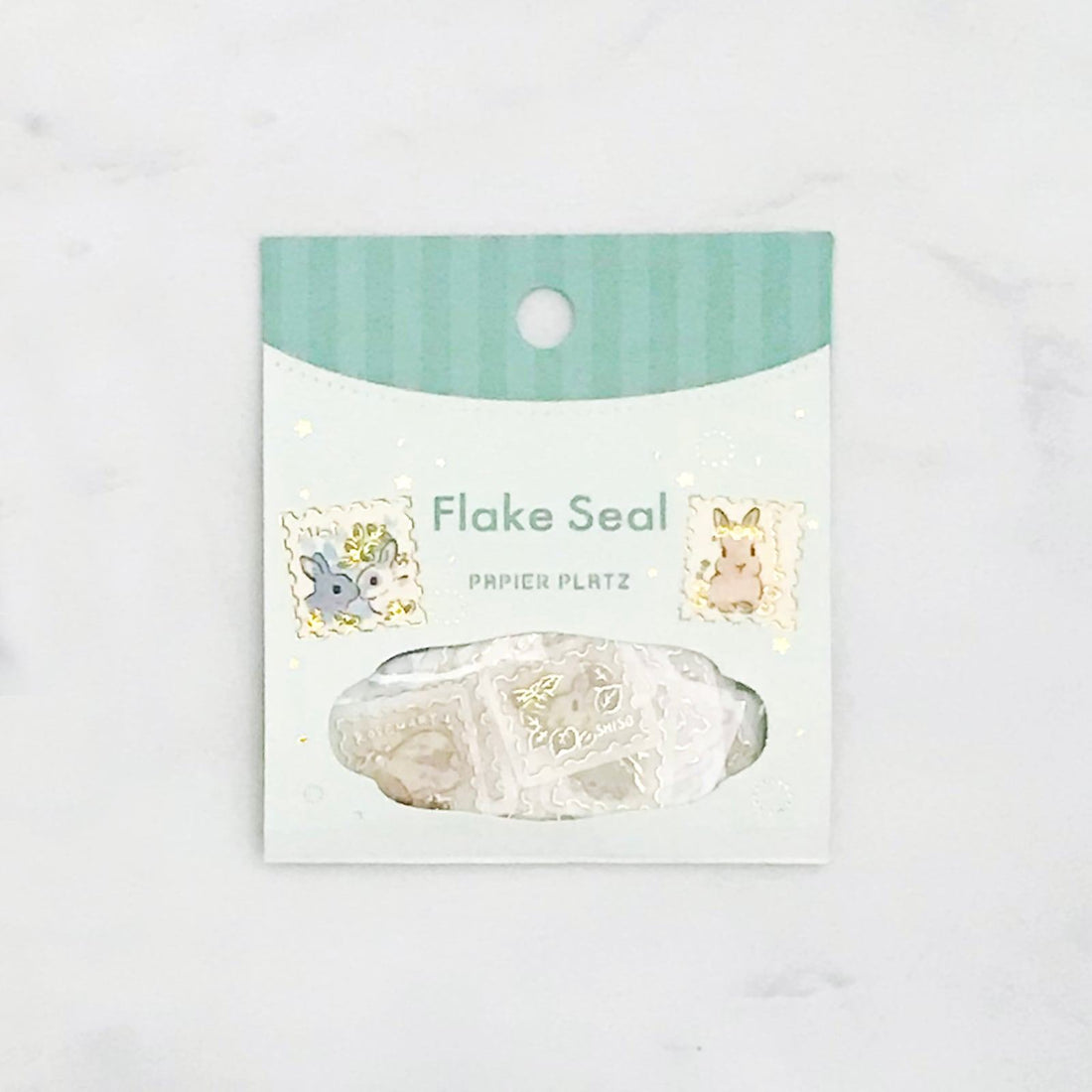 Schinako Moriyama Flake Seal - Rabbit and Flower Stamp - Papier Platz - Default Title by Techo Treats Stationery