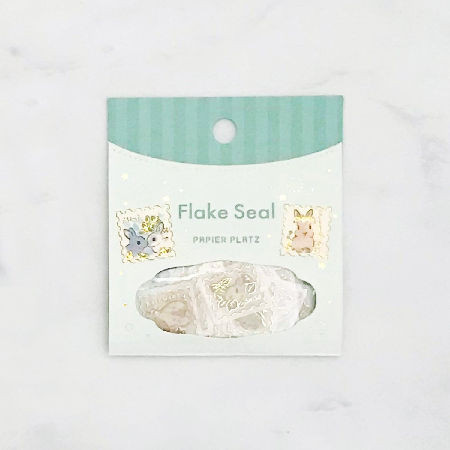 Schinako Moriyama Flake Seal - Rabbit and Flower Stamp - Papier Platz - Default Title by Techo Treats Stationery