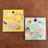 Schinako Moriyama Flake Seal - Rabbit and Girl - Papier Platz - Default Title by Techo Treats Stationery