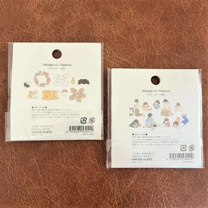 Schinako Moriyama Flake Seal - Rabbit and Girl - Papier Platz - Default Title by Techo Treats Stationery