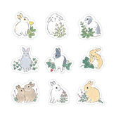 Schinako Moriyama Flake Seal - Rabbit and Wildflowers - Papier Platz - Default Title by Techo Treats Stationery