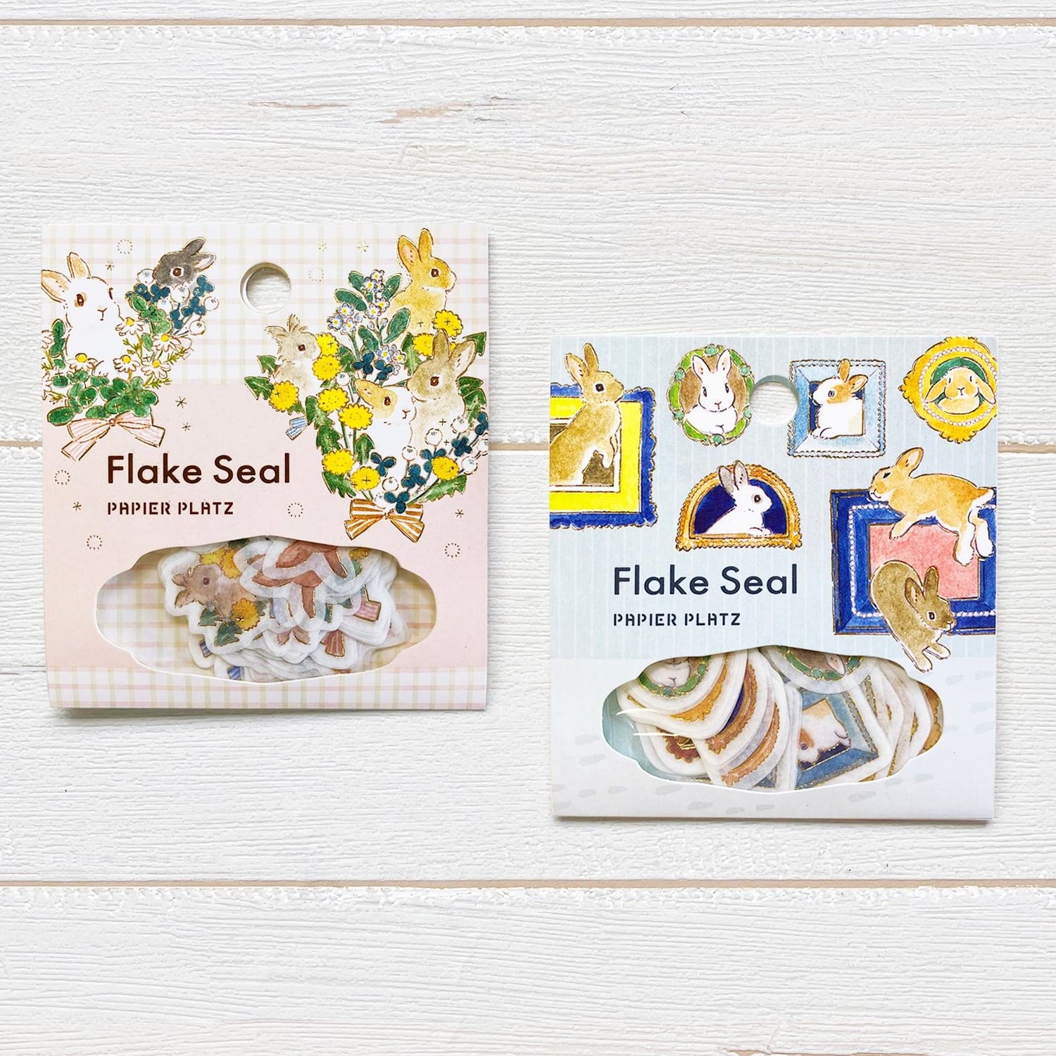 Schinako Moriyama Flake Seal - Rabbit in Frames - Papier Platz - Default Title by Techo Treats Stationery