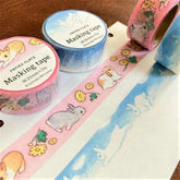 Schinako Moriyama Masking Tape - Rabbit and Chrysanthemum - Papier Platz - Default Title by Techo Treats Stationery