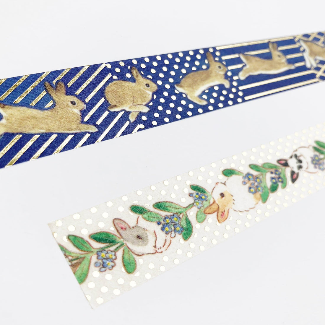 Schinako Moriyama Masking Tape - Rabbit and Flowers - Papier Platz - Default Title by Techo Treats Stationery