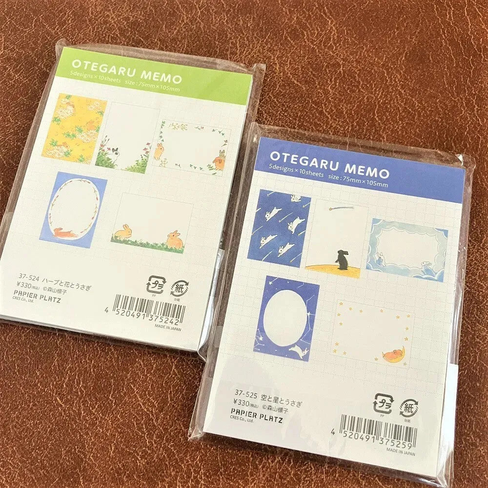 Schinako Moriyama OTEGARU MEMO - Herbs, Flowers and Rabbits - Papier Platz - Default Title by Techo Treats Stationery