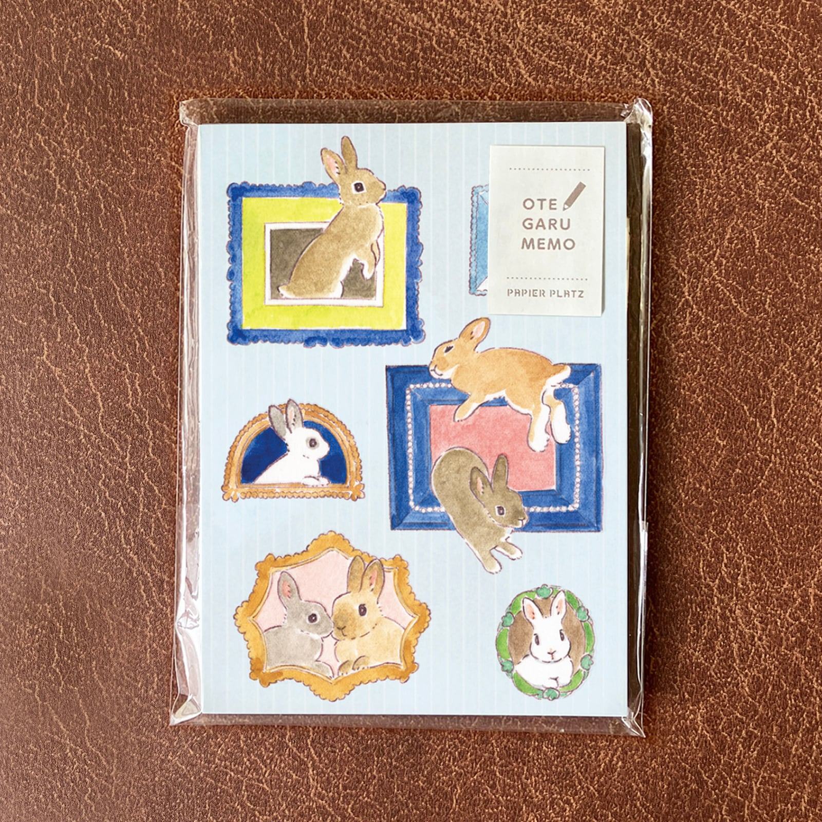 Schinako Moriyama OTEGARU MEMO - Rabbit and Mysterious Picture Frame - Papier Platz - Default Title by Techo Treats Stationery