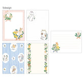 Schinako Moriyama OTEGARU MEMO - Rabbit and Wildflowers - Papier Platz - Default Title by Techo Treats Stationery