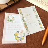 Schinako Moriyama OTEGARU MEMO - Rabbit and Wildflowers - Papier Platz - Default Title by Techo Treats Stationery