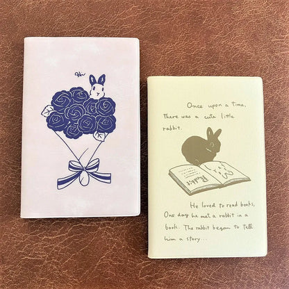 Schinako Moriyama Pocket Log Notebook - Rabbit and Picture Book - Papier Platz - Default Title by Techo Treats Stationery