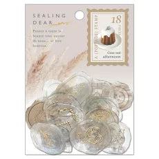 Sealing Dear Clear Seal Flake Stickers - afternoon (Latte Beige) - Techo Treats