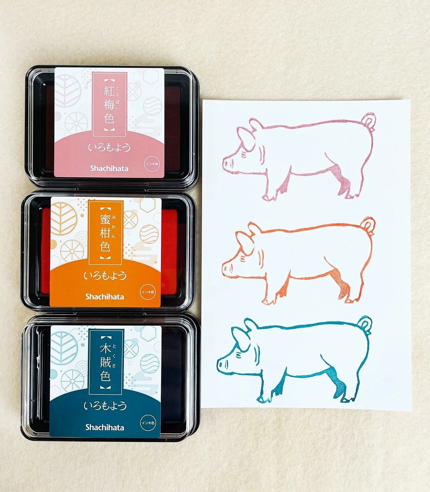 Shachihata Iromoyo Oil-based Ink Pad - 2021 New Color (5 colors) - Dark Blue 紺青色 by Techo Treats Stationery