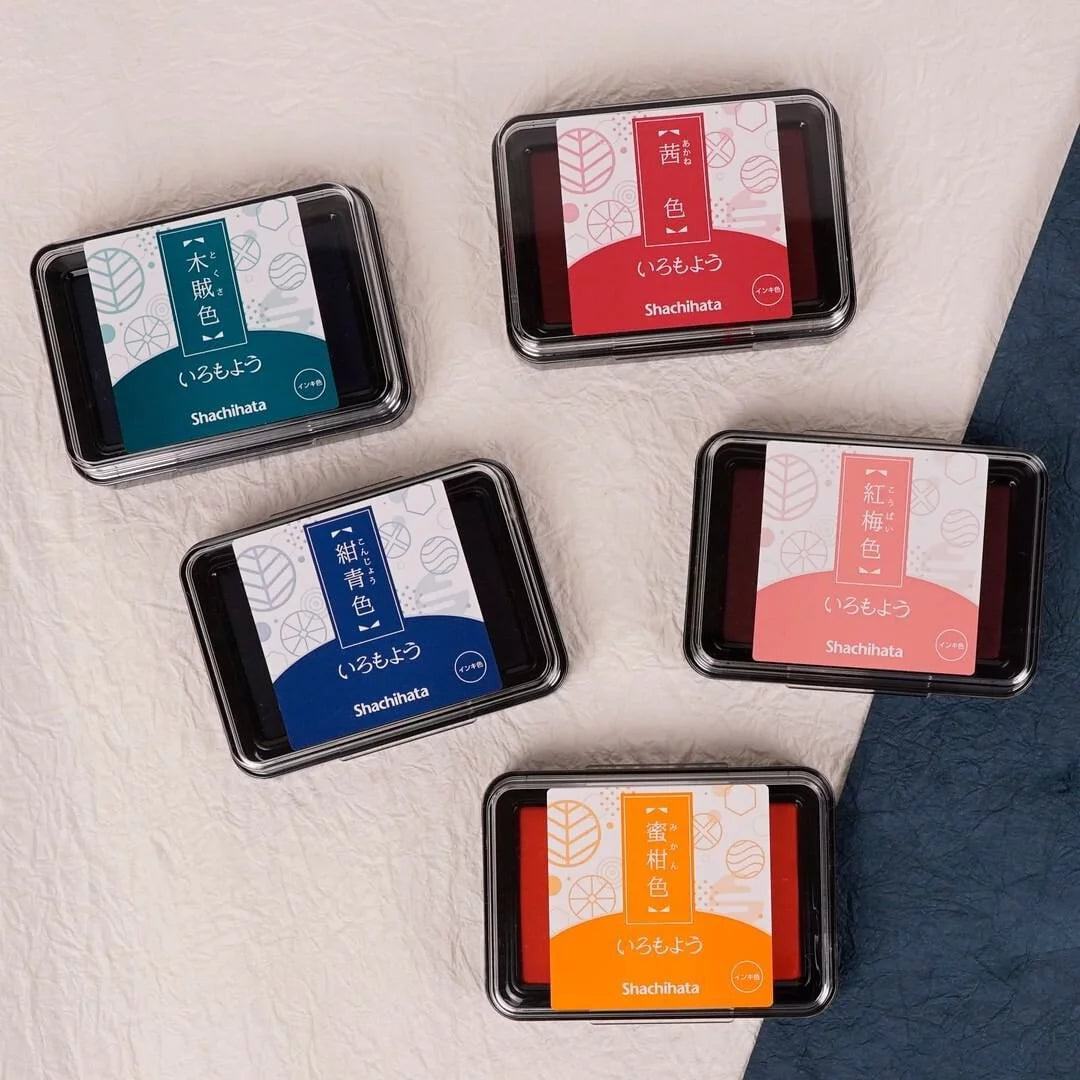 Shachihata Iromoyo Oil-based Ink Pad - 2021 New Color (5 colors) - Dark Blue 紺青色 by Techo Treats Stationery