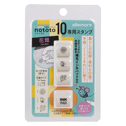 Shachihata nototo 10 Customizable Stick-type Mini Stamp - (12 designs and stick case)