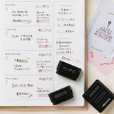 Shachihata nototo join 4-connected Stamp - Daily Log (Black Ink) - Default Title by Techo Treats Stationery