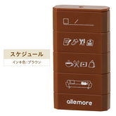 Shachihata nototo join 4-connected Stamp - Schedule (Brown Ink) - Default Title by Techo Treats Stationery