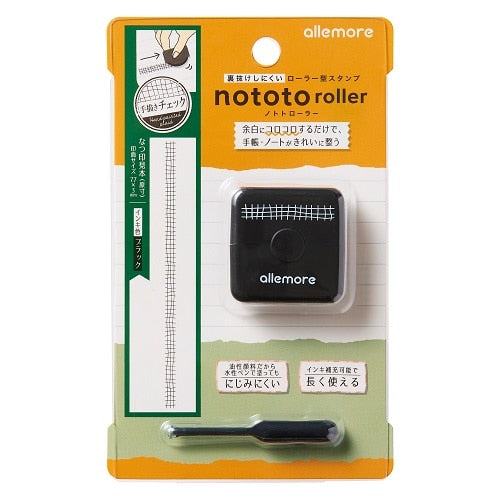 Shachihata nototo roller Rolling Stamp - Hand-painted Check (Black) - Default Title by Techo Treats Stationery