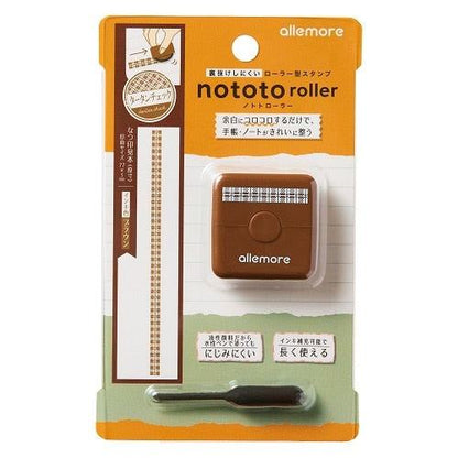 Shachihata nototo roller Rolling Stamp - Tartan Check (Brown) - Default Title by Techo Treats Stationery