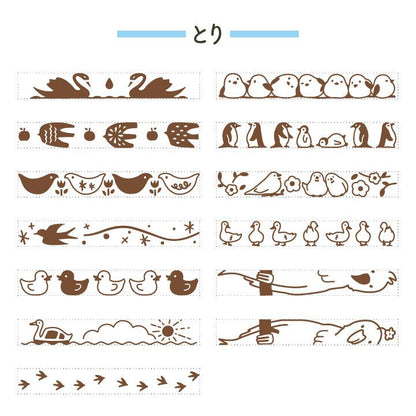 Shachihata Rotary Decoration Rubber Stamp - Bird (13 Patterns in One) - Default Title by Techo Treats Stationery
