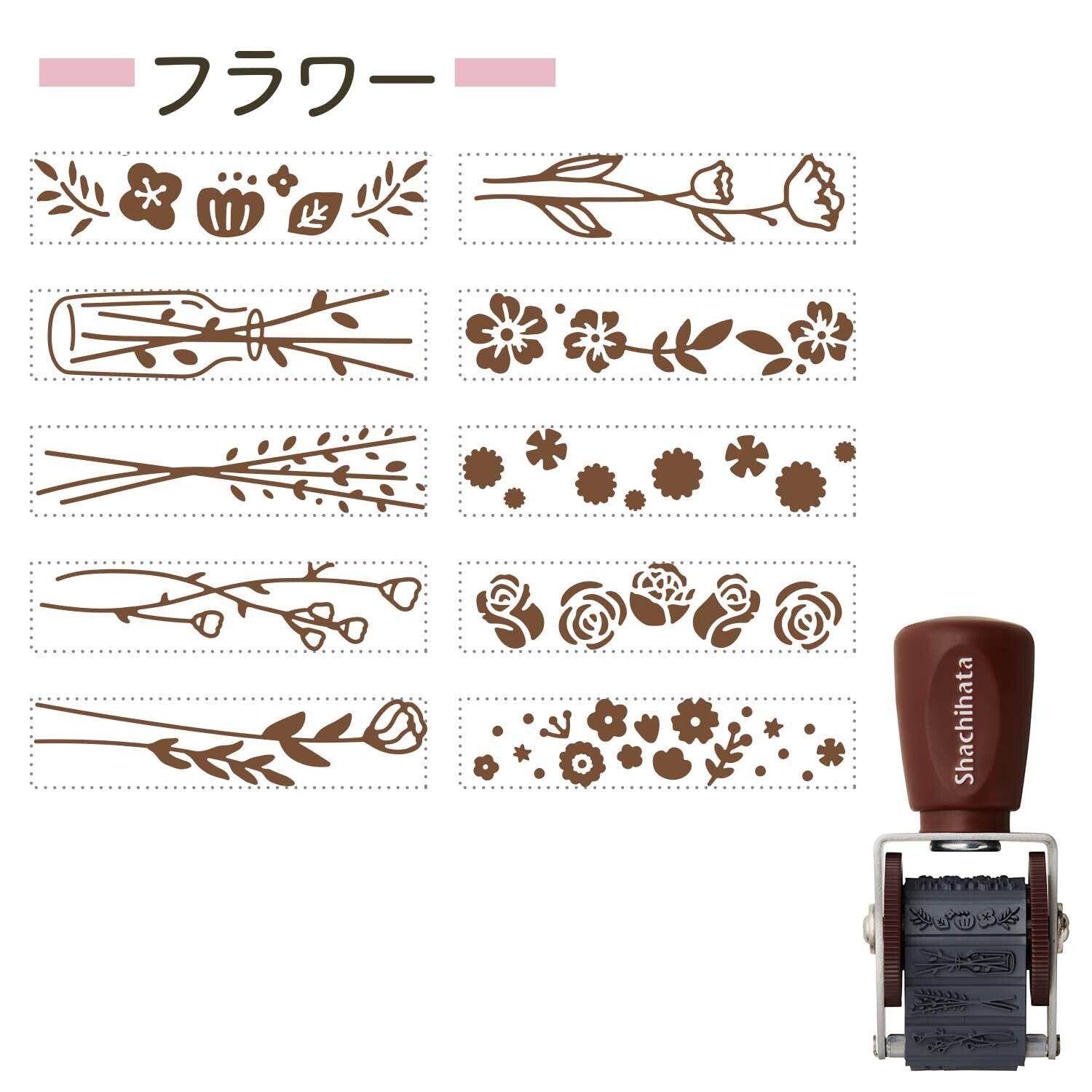 Shachihata Rotary Decoration Rubber Stamp mini - Flower - Default Title by Techo Treats Stationery