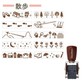 Shachihata Rotary Decoration Rubber Stamp mini - Walk - Default Title by Techo Treats Stationery