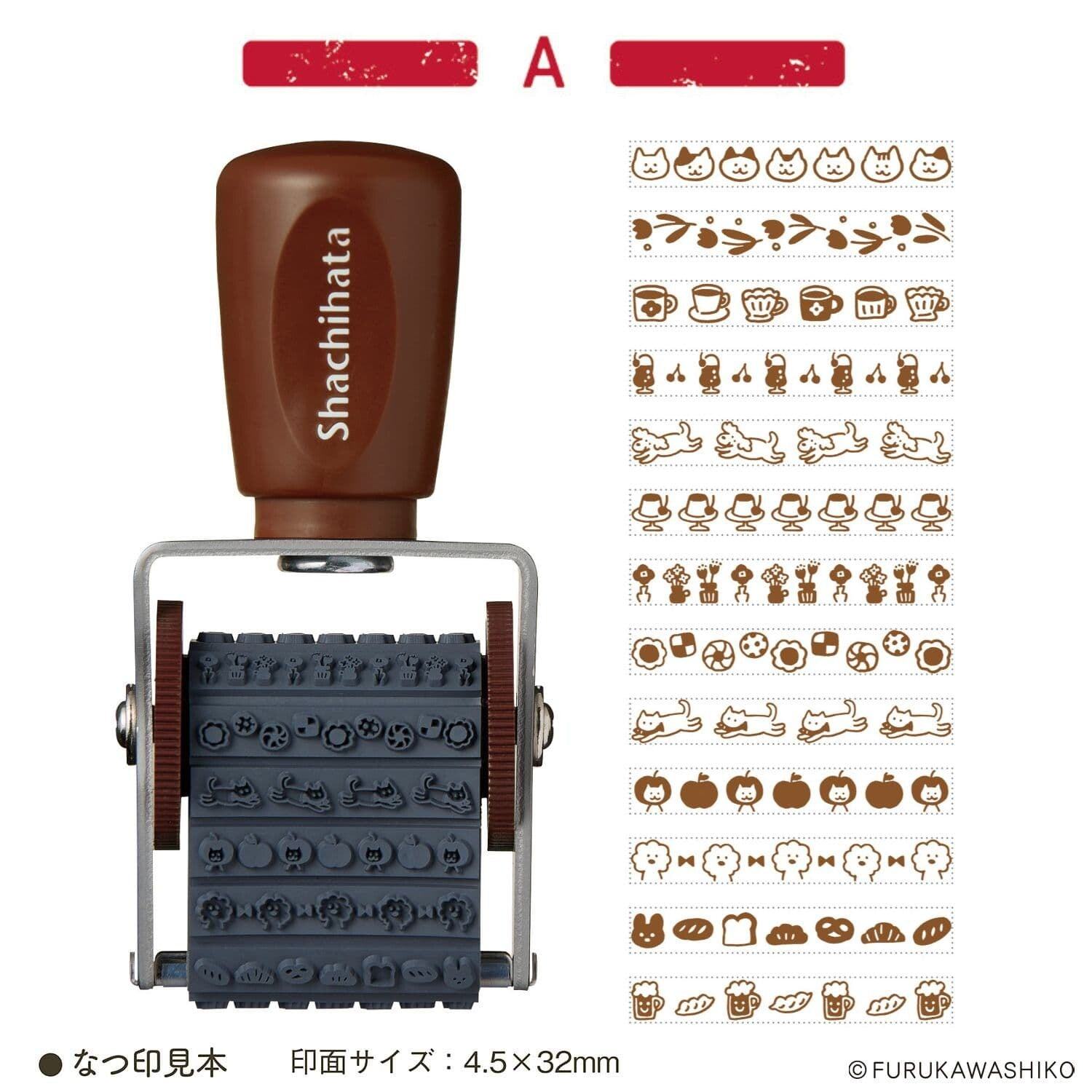 Shachihata x Furukawa Shiko Rotary Decoration Rubber Stamp (A) - Techo Treats