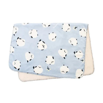 Shimaenaga Long-tailed Tit 3-way Velvet Blanket - Baby Blue - polkapolka - Default Title by Techo Treats Stationery
