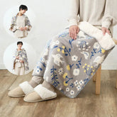 Shimaenaga Long-tailed Tit 3-way Velvet Blanket - Baby Blue - polkapolka - Default Title by Techo Treats Stationery