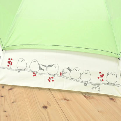 Shimaenaga Long-tailed Tit Black Slide Umbrella - 60cm - MIKUNI - Default Title by Techo Treats Stationery