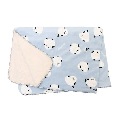 Shimaenaga Long-tailed Tit Large Velvet Blanket - Baby Blue - polkapolka - Default Title by Techo Treats Stationery