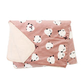 Shimaenaga Long-tailed Tit Large Velvet Blanket - Dark Pink - polkapolka - Default Title by Techo Treats Stationery