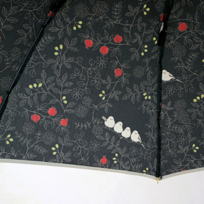 Shimaenaga Long-tailed Tit Long Umbrella (Black) - 60cm Windproof - MIKUNI - Default Title by Techo Treats Stationery