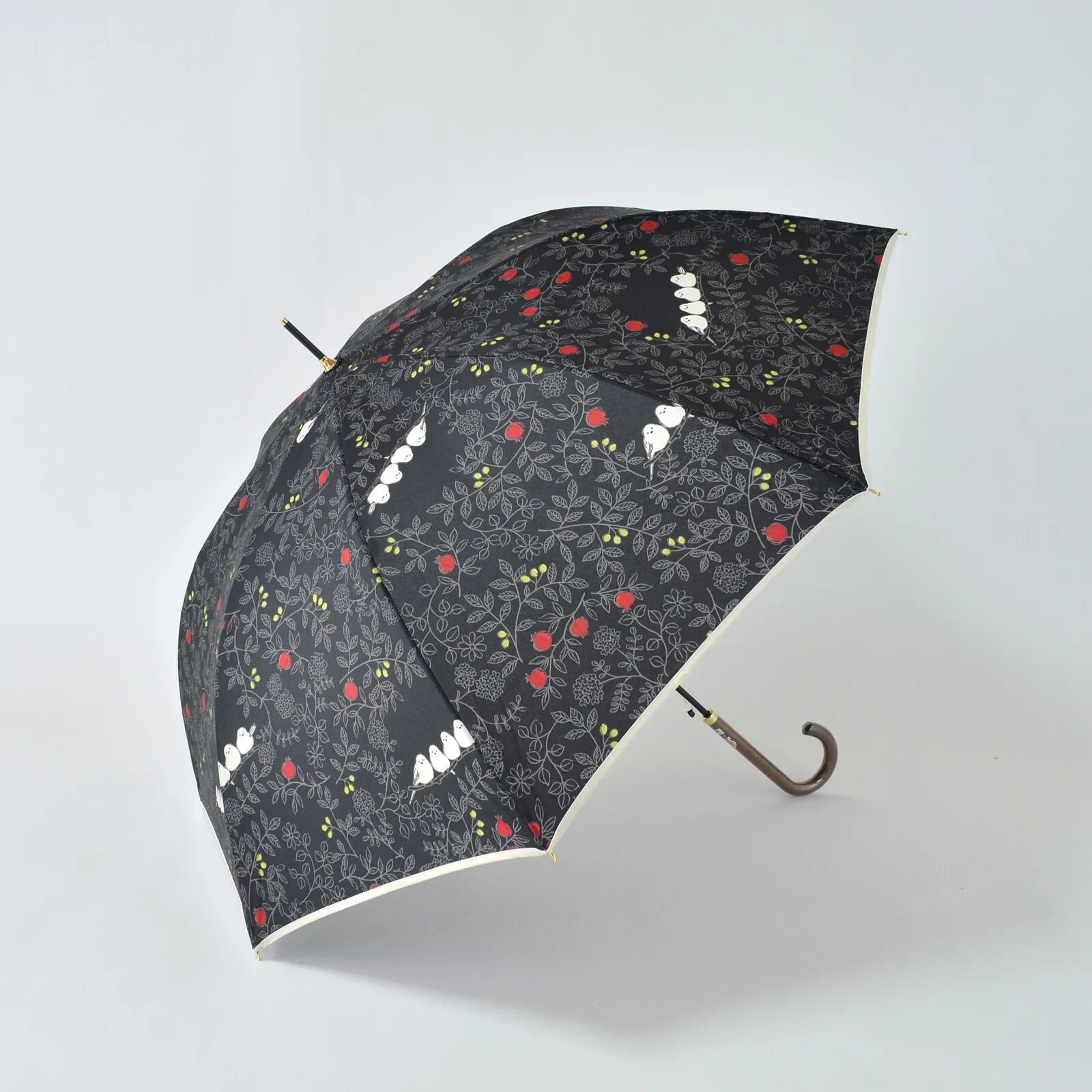 Shimaenaga Long-tailed Tit Long Umbrella (Black) - 60cm Windproof - MIKUNI - Default Title by Techo Treats Stationery