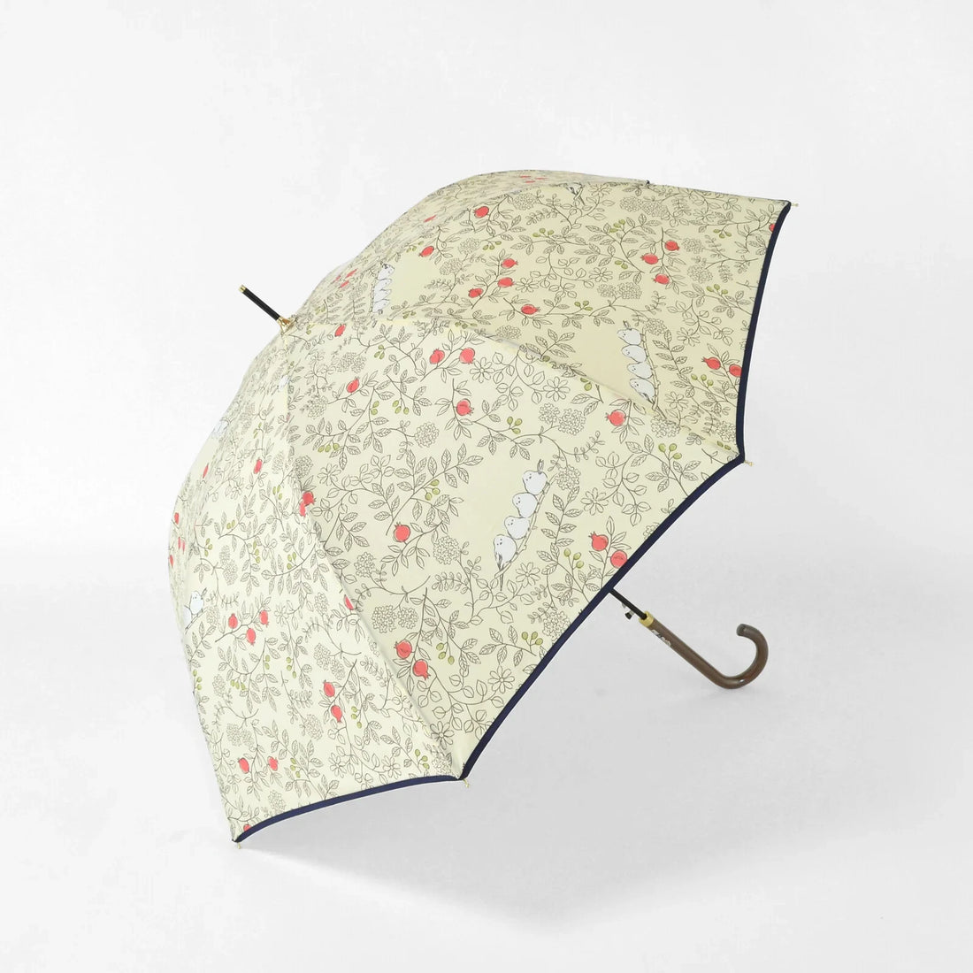 Shimaenaga Long-tailed Tit Long Umbrella (Off White) - 60cm Windproof - Techo Treats