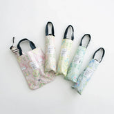 Shimaenaga Long-tailed Tit Mini Folding Umbrella (Flower Pattern - Pink) - 50cm All-weather UV- and Heat-blocking - Techo Treats