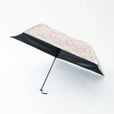 Shimaenaga Long-tailed Tit Mini Folding Umbrella (Flower Pattern - Pink) - 50cm All-weather UV- and Heat-blocking - Techo Treats