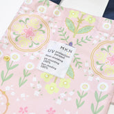 Shimaenaga Long-tailed Tit Mini Folding Umbrella (Flower Pattern - Pink) - 50cm All-weather UV- and Heat-blocking - Techo Treats