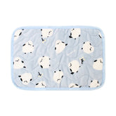 Shimaenaga Long-tailed Tit Velvet Pillow Cover / Mat - Baby Blue - polkapolka - Default Title by Techo Treats Stationery