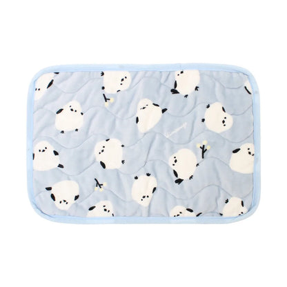 Shimaenaga Long-tailed Tit Velvet Pillow Cover / Mat - Baby Blue - polkapolka - Default Title by Techo Treats Stationery
