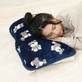 Shimaenaga Long-tailed Tit Velvet Pillow Cover / Mat - Baby Blue - polkapolka - Default Title by Techo Treats Stationery
