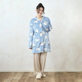 Shimaenaga Long-tailed Tit Velvet Sleepwear - Baby Blue - polkapolka - Default Title by Techo Treats Stationery