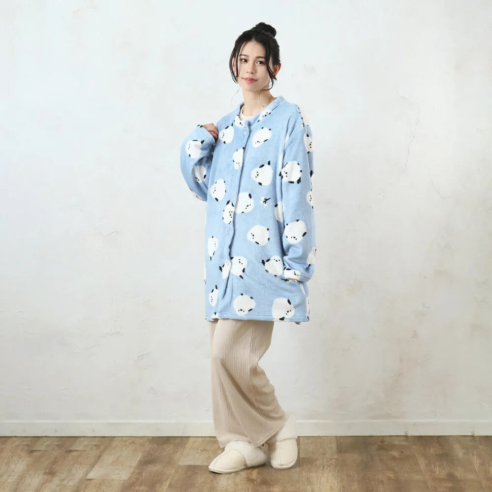 Shimaenaga Long-tailed Tit Velvet Sleepwear - Baby Blue - polkapolka - Default Title by Techo Treats Stationery