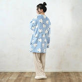 Shimaenaga Long-tailed Tit Velvet Sleepwear - Baby Blue - polkapolka - Default Title by Techo Treats Stationery