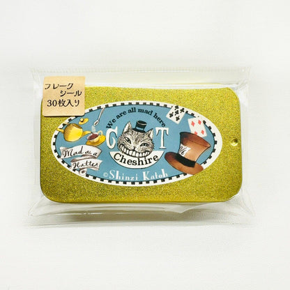 Shinzi Katoh Alice in Wonderland Flake Stickers in Tin - Golden Afternoon - Techo Treats