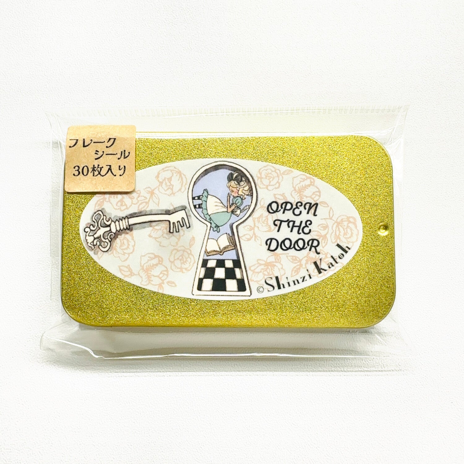 Shinzi Katoh Alice in Wonderland Flake Stickers in Tin - Open the Door - Techo Treats