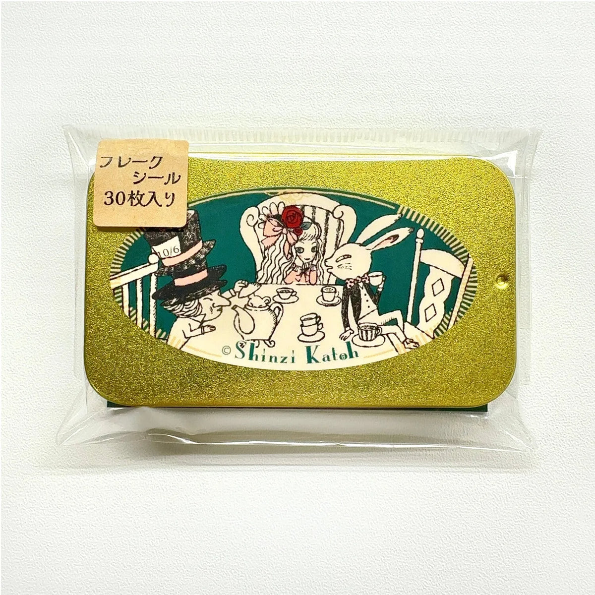 Shinzi Katoh Alice in Wonderland Flake Stickers in Tin - Tea Party - SEAL-DO - Default Title by Techo Treats Stationery