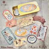 Shinzi Katoh Alice in Wonderland Flake Stickers in Tin - White Rabbit - SEAL-DO - Default Title by Techo Treats Stationery